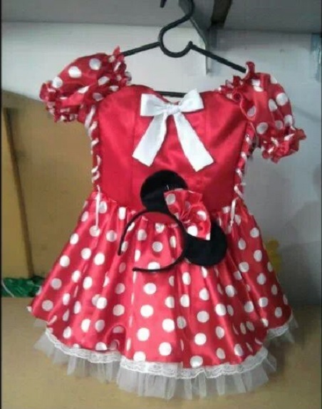 Minnie Vestido Corpete Vermelho Infantil
